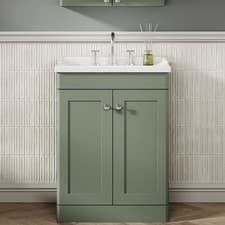 Image of Nuie Classique Floor Standing 2-Door Vanity Unit with Traditional Basin 600mm Wi
