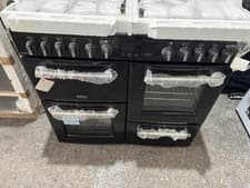 Image of BELLING Farmhouse 100DF Dual Fuel Range Cooker - Black & Chrome