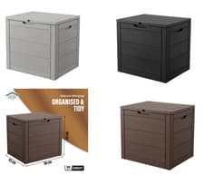 Image of Large 132L Garden Storage Outdoor Box Plastic Utility Chest Unit Box Waterproof
