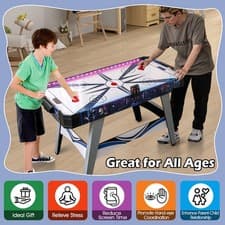 Image of GAINOOM White Air Hockey Game Table Powered Hockey Game Table