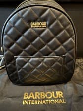 Image of Barbour quilted zip backpack brand new