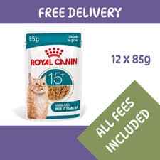 Image of Royal Canin Ageing 15+ Senior Wet Cat Food Chunks In Gravy 12 x 85g NEW RANGE