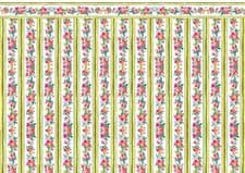 Image of Dolls House Wallpaper Self-Adhesive Matte Modern Rose Stripe & Frieze 1:12