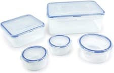 Image of LocknLock Food Storage Containers Set 5-Piece Durable Airtight BPA-Free Plastic