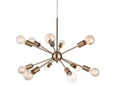 Image of Alfa Ceiling Pendant 12 Light Fitting, Antique Brass, E27