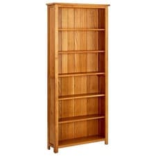 Image of 6-Tier Bookcase 80x22.5x180 cm Solid Oak Wood