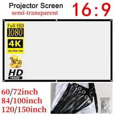 Image of 16:9 Ratio Hight-Density Portable Projection Screen 1080P 3D 4K HD Projector Mov