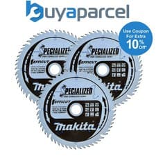Image of 3x Makita B-57320 165mm x 20mm 56 Teeth Efficut Cordless Plunge Saw Blade DSP600