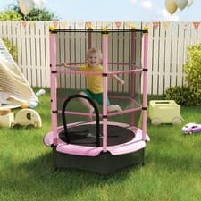 Image of 4.6FT Kids Trampoline with Enclosure Net, 55" Trampoline for Toddlers, Pink
