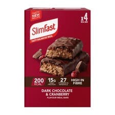 Image of SlimFast Dark Chocolate & Cranberry Meal Bar 15 g Protein 200 Calories 27