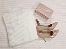 Image of Womens matching co-ord set. High neck, ribbed, long sleeve, knitwear set.