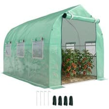 Image of Outsunny 3 x 2 M Walk in Polytunnel Greenhouse with Roll-up Zipped Door
