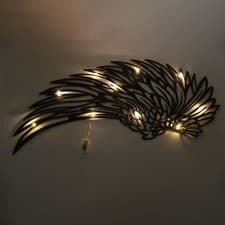 Image of Large Angel Wings Wall Art Wall For Led Iron Home Wall Art Adornment Decorated