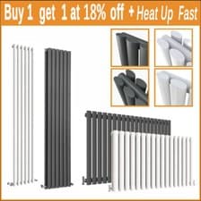 Image of Designer Oval Column Flat Panel Radiator Horizontal Vertical Central Heating Rad