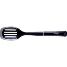 Image of Prestige 2 in 1 Kitchen Tools Slotted Spoon Grey Utensil with Silicone Edge