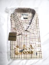 Image of Barbour Tattersall Cream Check Men Shirt 2XL 100% Cotton BNWT