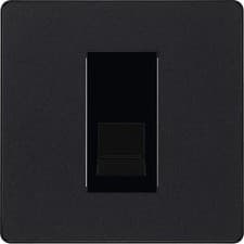 Image of BG Evolve Matt Black Screwless Switches & Sockets Black Inserts Full Range
