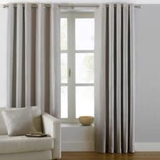 Image of Paoletti Atlantic Fully Lined Twill Woven Eyelet Curtains Natural 66x54"