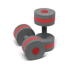 Image of Charcoal Red Dumbbell Floatation Support Aquatic Fitness Equipment 45lbs Resi...