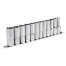 Image of Sealey WallDrive Socket Set 12 Piece 1/2" Square Drive 12pt Deep Metric Socket