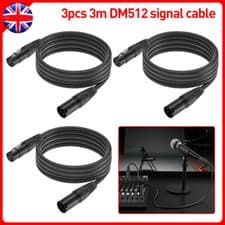 Image of 3 x 3M DMX Leads 3-Pin XLR Male to Female High Quality DJ Stage Lighting Cable