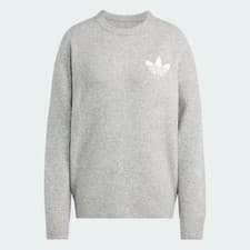 Image of adidas Women's Originals Athletic Dept Knitted Comfy Sweatshirt Grey