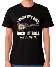 Image of I Know It's Only Rock N Roll But I Like It T-Shirt Vintage Music Guitar Tee