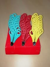 Image of Lot of 30 Office School Scissors 130mm - Mix colors (red, yellow and turquoise)