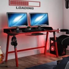 Image of Fuego Gaming Desk in Red and Black by Alphason