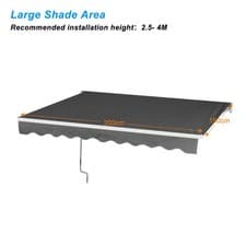 Image of Retractable Garden Patio Manual Awning Canopy Sun Shade Shelter 5 Size 2 Colours