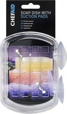 Image of Chef Aid Plastic Soap Dish with Suction Pads Bathroom Shower Tile Caddy Stand