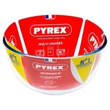 Image of Pyrex 2.0L Glass Mixing Bowl Medium Size Oven Dishwasher Safe Kitchen Cookware
