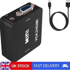 Image of Full HD 1080P VGA to HDMI Converter with Audio, USB Power Cable, for PC Lapto...
