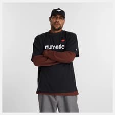 Image of NWT New Balance Numeric Linear Logo T-Shirt in Black size XL