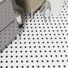 Image of Orchidia Black & white Ceramic Mosaic tile sheet, (L)300mm (W)260mm