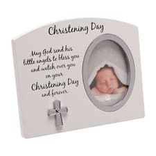 Image of Photo Frame White/Silver icon Christening Day 3"x4"