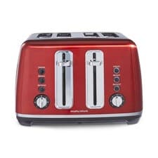 Image of Morphy Richards Toaster 4-Slice, Removable tray, Metallic Accents Red 242048