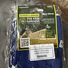 Image of Kew Gardens Leather Palm Gardening Gloves Blue L