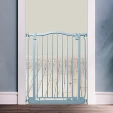 Image of Safetots Baby Gate, Safety Gate, Curved Top, Black Grey White Range 71cm - 280cm