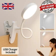 Image of LED USB Rechargeable Clamp Clip On Flexible Desk Light Bed Read Table Night Lamp
