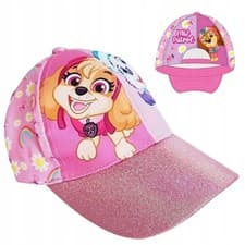 Image of Paw Patrol Baseball Cap Featuring Skye and Everest Pink with Glitter Peak