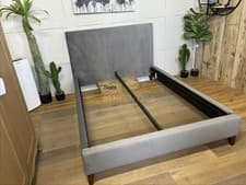 Image of John Lewis Emily Upholstered Bed Frame, Double, Deep Velvet Steel  RRP £499