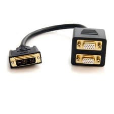 Image of 30cm StarTech.com DVI-I Analogue to 2x VGA Video Splitter Cable, Male to Female,
