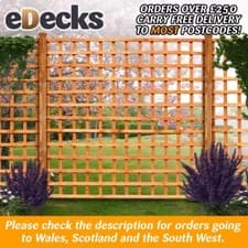 Image of Budget Brown Square Trellis Dip Treated Multiple Heights 6ft Wide