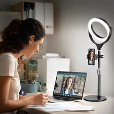 Image of Ring Light with Stand & Phone Holder, 7" Desk Ring Light for Laptop/Computer/Web