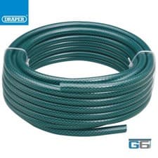 Image of DRAPER GARDEN HOSE PIPE GREEN 15M LENGTH 12MM DIAMETER BORE ANTI KINK, 56311