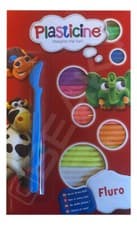 Image of PLASTICINE FLURO PACK WITH BLUE SCULPTING TOOL FUN - NEW UK SELLER