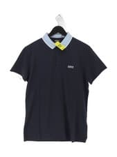 Image of Barbour Men's Polo L Blue 100% Cotton Basic New with tags