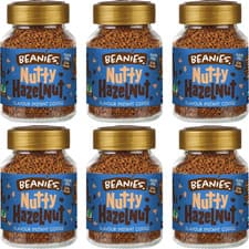 Image of Beanies Coffee Nutty Hazelnut Flavour Instant Coffee - 50g (Pack of 6)