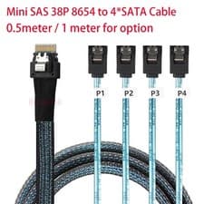 Image of SAS SFF-8654 to 4 port SATA 7pin Target Hard Disk Cable SATA Cable to SAS 0.5-1m